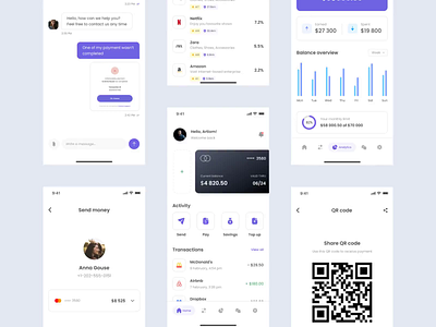 Finance Mobile App analytics animation app bank finance financial mobile money money transfer uiux
