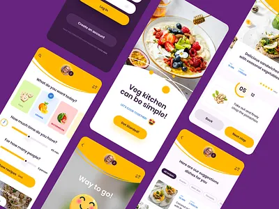 Veggie Recipes - Mobile App Concept app app design app ui app ux app web application concept design healthly homepage illustration mobile app recipe app recipes shot app ui ux vege vegetable web design