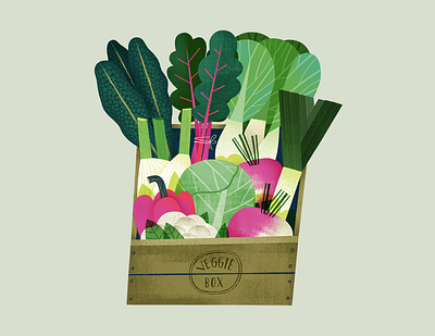Veggie Box colourful food art food art food illustration food illustrator healthy food illustration illustrated food vegetable illustration veggie box