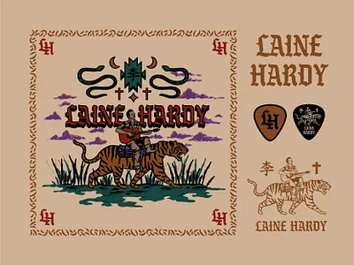 Laine Hardy Tour Creative band band artwork concert ed hardy festival funky guitar pick laine hardy louisiana music music festival music tour nashville sound tiger tn tour