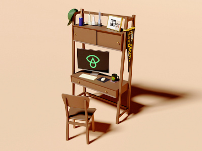 Work Station 3d 3d art art banner blender coffee computer design desk furniture icon illustration mug new york ny seattle