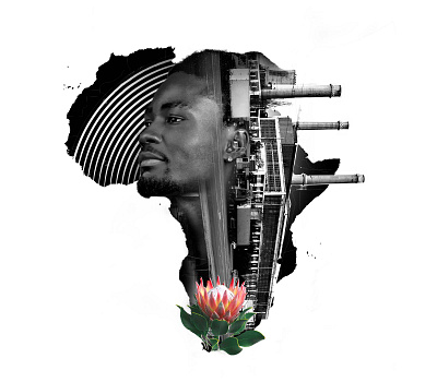 Africa collage double exposure photoshop