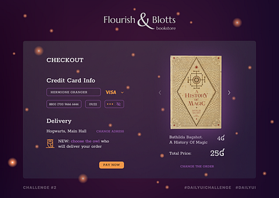 Daily UI 002 Credit Card Checkout cardcheckout checkout dailyui dailyuichallenge design figma harrypotter hogwarts ui