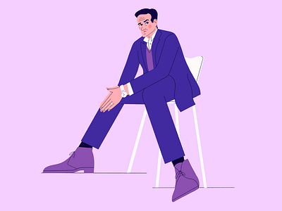 Tom Wambsgans 2d character character design design fan art guy hbo illustration illustrator man person portrait pose procreate seat series succession tv