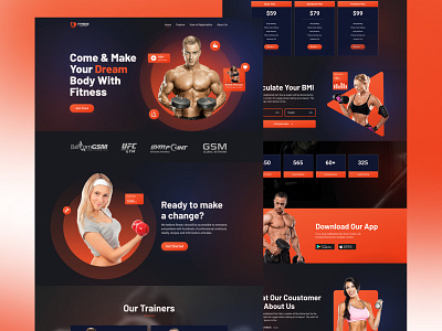 Gym landing page app branding design dribbble figma fitness graphicdesign gym gym landing page illustration landing page ui uidesigner uiux userexperience userinterface website wesitedesign