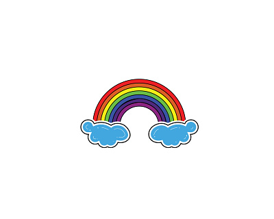 Rainbow cloud design illustration illustrator rainbow vector