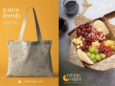 Nibble Night Branding adobe illustrator branding california charcuterie cheese design food truck hospitality illustration illustrator logo los angeles merch restaurant typography vector wine