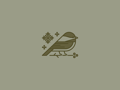 Winter Birds • 2 / 3 • Black-capped Chickadee badge bird chickadee illustration linework monoline vector