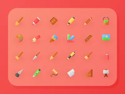 Art icon set - Gradient style adobe illustrator art art interface icon brush divinetoons0 gradient style graphic design icon icon set logo mdtaslimuddinsakib symbol vector