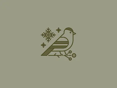 Winter Birds • 3 / 3 • American Goldfinch badge bird finch goldfinch illustration linework monoline vector