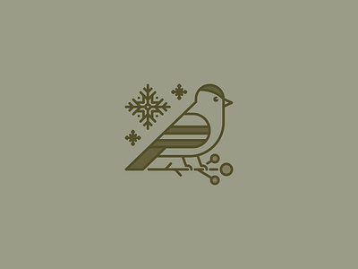 Winter Birds • 3 / 3 • American Goldfinch badge bird finch goldfinch illustration linework monoline vector