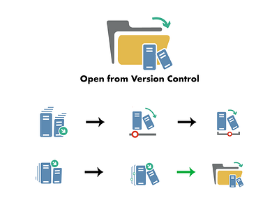 Here's Open From Version Control Exploration for Final Icon c icon delphi icon design embarcedaro icon flat icon icon design icon designer iconography idera icon illustration microsoft icon microsoft visual studio icon open from version control rad icon ui vector