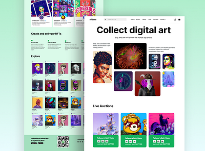 NFT Website blockchain branding crypto cryptoart cryptocurrency ethereum exchange glassmorphism market nft nft nft product token web design website