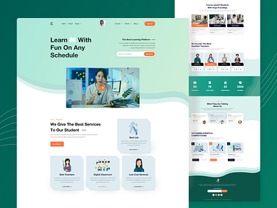 EduTech (E-learning Landing Page) course app e education e learning e learning app e school education app homepage landing page learning app learning management system learning platform online class online course online education online learning online school udemy uiux web design website