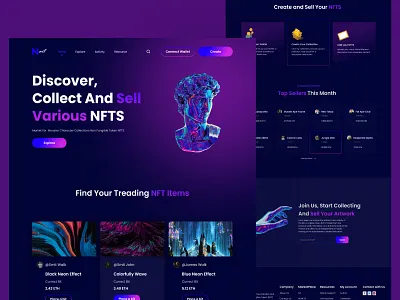NFT Landing Page landingpage nft nftlandingpage nftwebpage ui uidesign user experience user interface ux web web template webdesign
