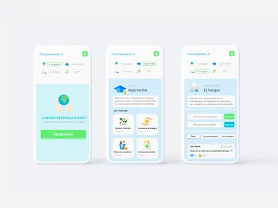 Earth care web app blue care ecology green minimalism ui ux