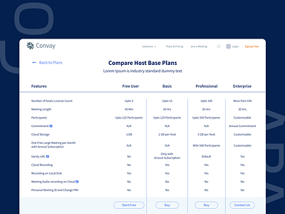 Compare Price & Planning branding design planning price responsive typography ui ux