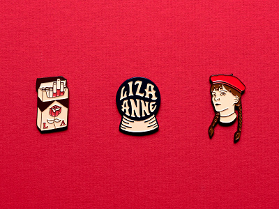 Liza Anne Pin Set artist band band merch crystal ball merch pin pins portrait