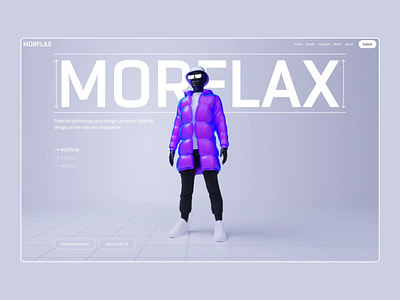 Morflax Website 3d 3d character 3d illustrations blender3d brand identity branding graphic design gray design landing page modern web design ui webdesign