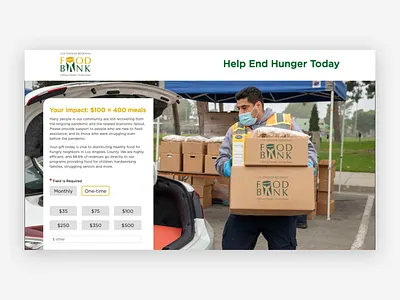 LA Food Bank: Nonprofit Donation Page branding cause design donations food bank graphic design illustration integrations landing page logo los angeles nonprofit ui ux website website design wordpress