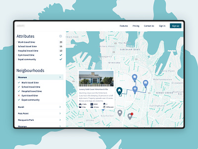 Design for Accommodation Search Website airbnb design map integration real estate ui ux web