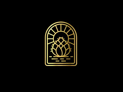 Hopulence Glass Design for Arizona Craft Beer Community beer glass branding brewery cactus craft beer glass gold logo logo succulent