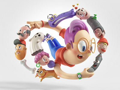 Adobe - Creativity for All 3d character foreal illustration logo