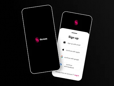 Threez - Music Streaming Platform app branding daily ui dark ui design figma mobile sign up streaming platform ui ui design