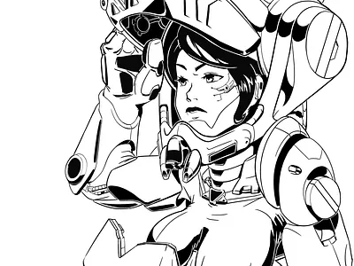 Illustration - SciFi anime character conceptart cyber cyberpunk driver future hardsurface illustration illustrator mecha robot scifi woman