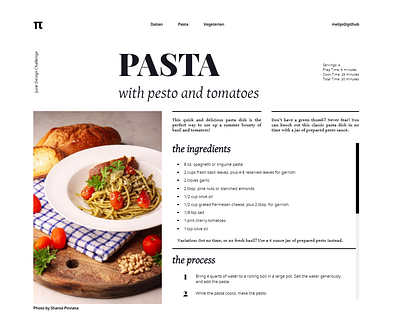Responsive Recipe Layout css web design