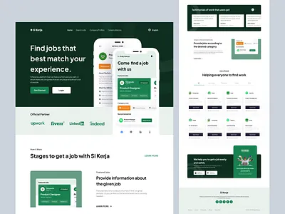 Si Kerja - Job Finder Website apps design job jobfinder jobseeker landing page landingpage mobile landing page ui design uidesign userinterface ux design uxdesign website website design