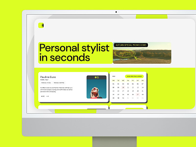 Personal stylist service concept acidgreen colors design landing minimal mockup stylist ui uidesign web webapp webdesing