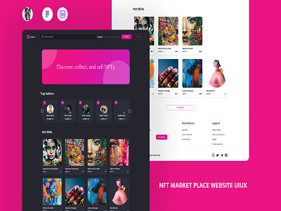 NFT market place website uiux nft landing pages nft website design ui design ui nft design uiux uiux nft landing pages uiuxdesign