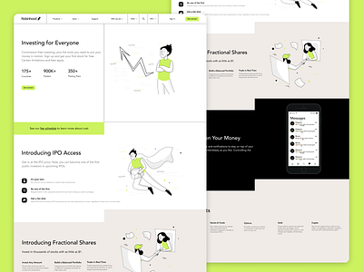 Robinhood Landing Page Redesign blockchain coinbase cryptocurrency exchange landing page robinhood website concept
