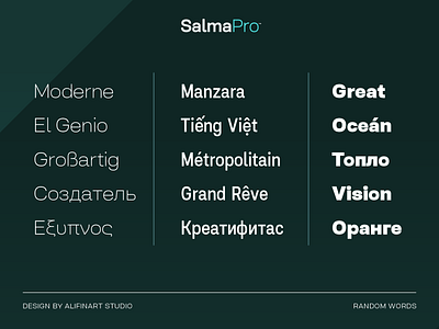Salma Pro | New Sans Serif Font (54 Styles) 3d animation brand identity branding cyrillic design font free font graphic design greek illustration iu designer logo logotype mobile app motion graphics typography ui vector vietnamese