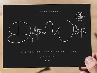 (Free Font) Dalton White a Stylish Signature Font​​​​​​​ branding calligraphy classic design free freefont handwritten illustration logo script signature typography watermark