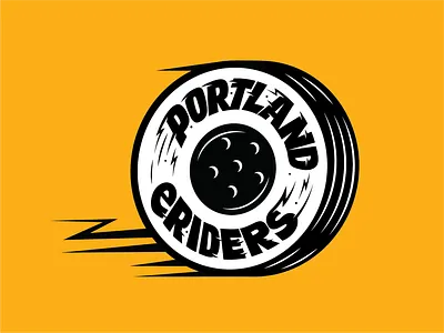 Portland eRiders custom lettering custom lettering logo eriders hand lettering illustrated logo illustration lettering logo design one wheel typography wheel