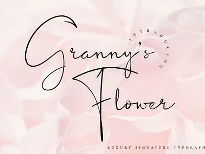 Grannys Flower a Luxury Signature Typography calligraphy watermark