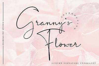 Grannys Flower a Luxury Signature Typography calligraphy watermark