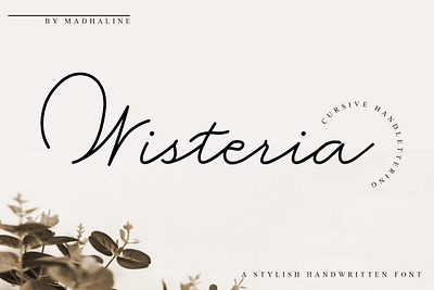 Wisteria a Stylish Handwritten Font calligraphy classic special typography watermark