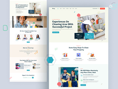Rivsy - Cleaning Services WordPress Theme cleaning cleaningcompany creative design envytheme housecleaning landing page sanitation sanitizing ui uitrends ux washing webdesign website design