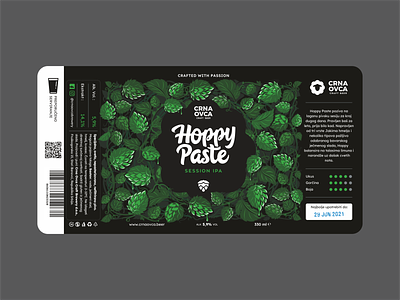 Hoppy Paste Beer label beer label branding brew brewing craft beer design graphic design hops icon icon set illustration lettering logo mocup product nature plants season ipa typo vector