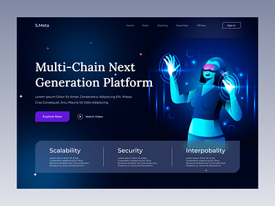 S.Meta : Metaverse Website Landing Page landing page metaverse luxury nfts for the metaverse metaverse metaverse 3d illustration metaverse hero section metaverse website design metaverse website exploration metaverse website header section metaverse website landing page metaverse website template s.meta: metaverse landing page the metaverse 3d exploration ui ux virtual world web design vr store website heade