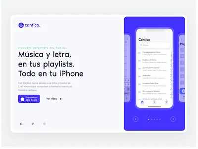 Cantico App Landing Page adventist adventista app apple cantico design graphic design himnario landing logo ui web web design