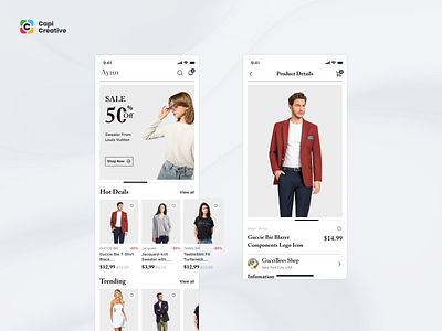 Ayan - Fashion eCommerce App Design app capi clean creative design ecom ecommerce fashion graphic design mobile mobile ecom shop ui ui kit webshop