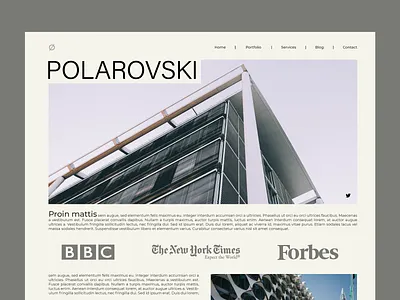 POLAROVSKI Architecture Landing Page adobe architecture bbc branding building design forbes illustration landing page logo offwhite online shop photography ui web design website white
