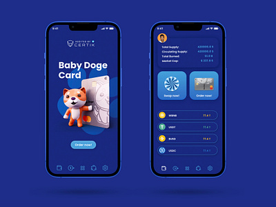 babydoge swap app 3d 3d art 3d character crypto graphic design illustration puppy ui