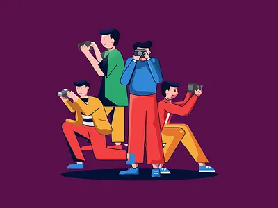 The Photographer Illustration 2d illustration branding design flat illustration graphic design illustration people photographer ui
