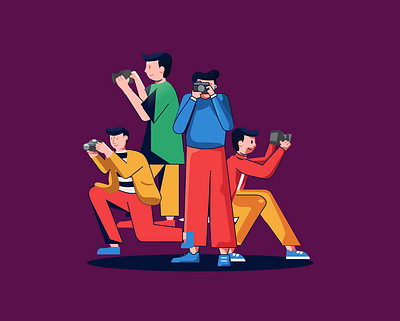 The Photographer Illustration 2d illustration branding design flat illustration graphic design illustration people photographer ui