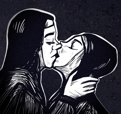 Nuns Kissing gay illustration lesbian love nuns procreate